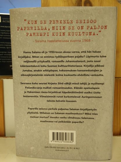 Milla Peltonen - Paperilla seisova perkele, Hannu Salaman elämä ja kirjat